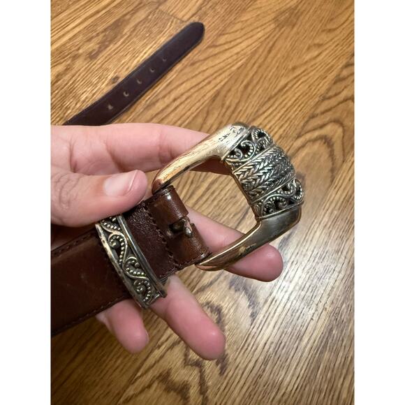 Vintage Fossil Brown Leather Belt Size Medium - Picture 4 of 5